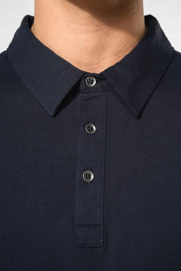Polo jersey manches longues homme porté — vue 2