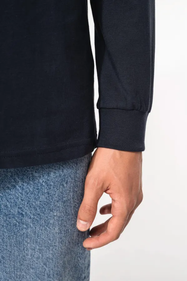 Polo jersey manches longues homme porté — vue 3