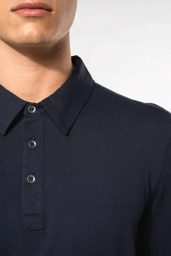 Polo jersey manches longues homme porté — vue 4