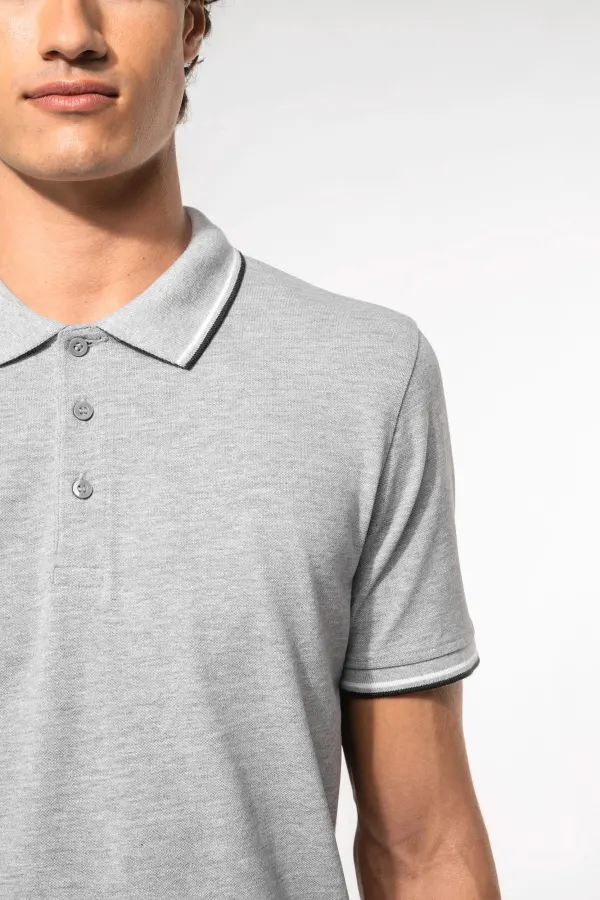 Polo maille piquée manches courtes homme porté — vue 2