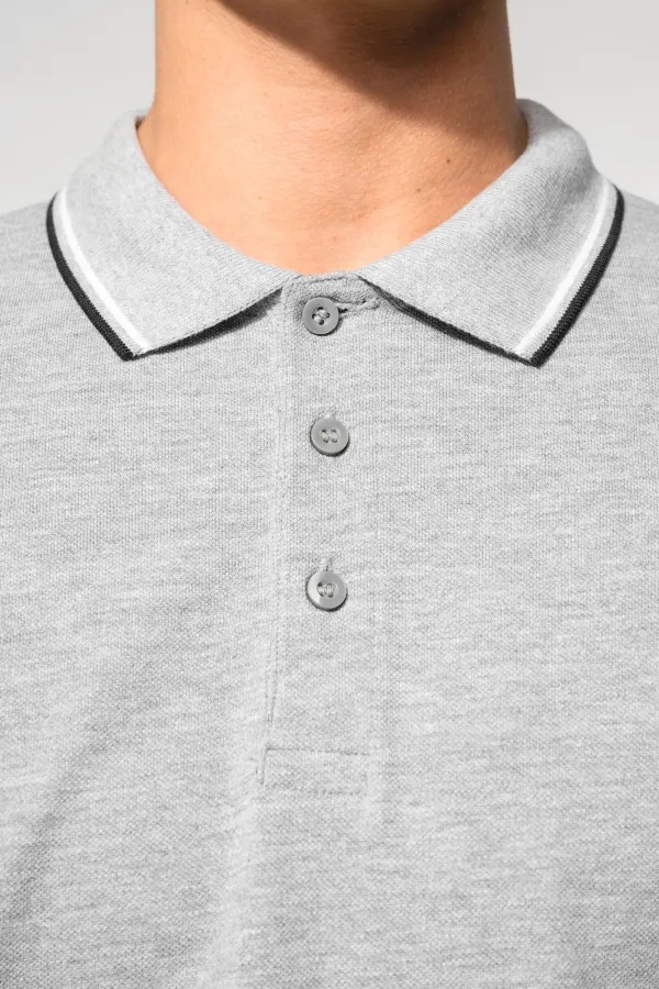 Polo maille piquée manches courtes homme porté — vue 3
