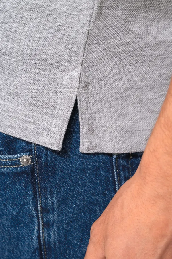 Polo maille piquée manches courtes homme porté — vue 4