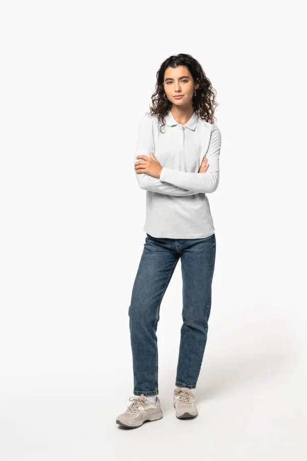 Polo manches longues femme (K244) porté — vue 2