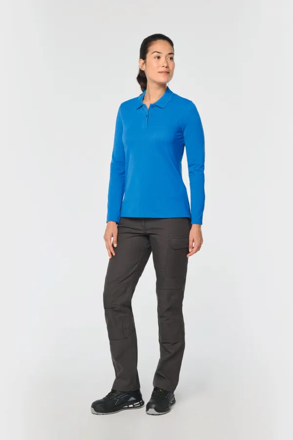 Polo manches longues femme (WK277) porté — vue 2
