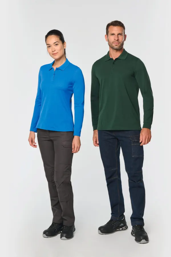 Polo manches longues femme (WK277) porté — vue 3