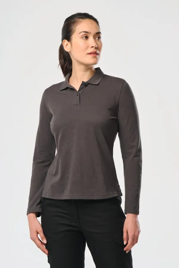 Polo manches longues femme (WK277) porté — vue 4