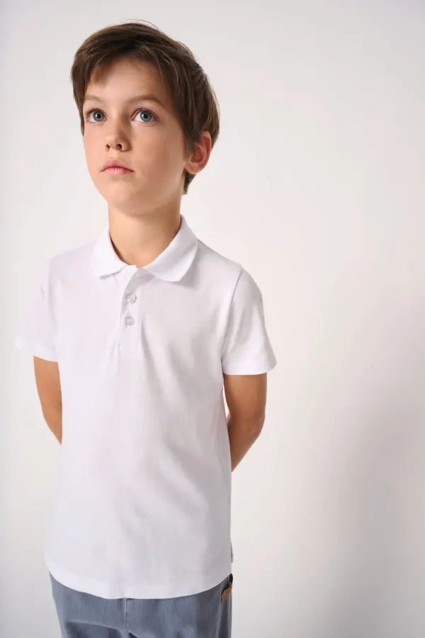 Polo piqué enfant porté — vue 1