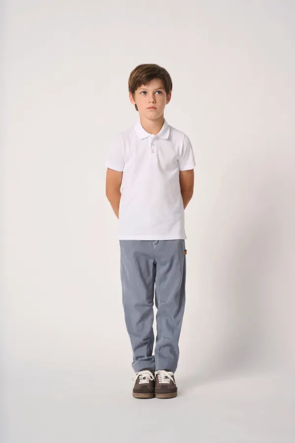 Polo piqué enfant porté — vue 3