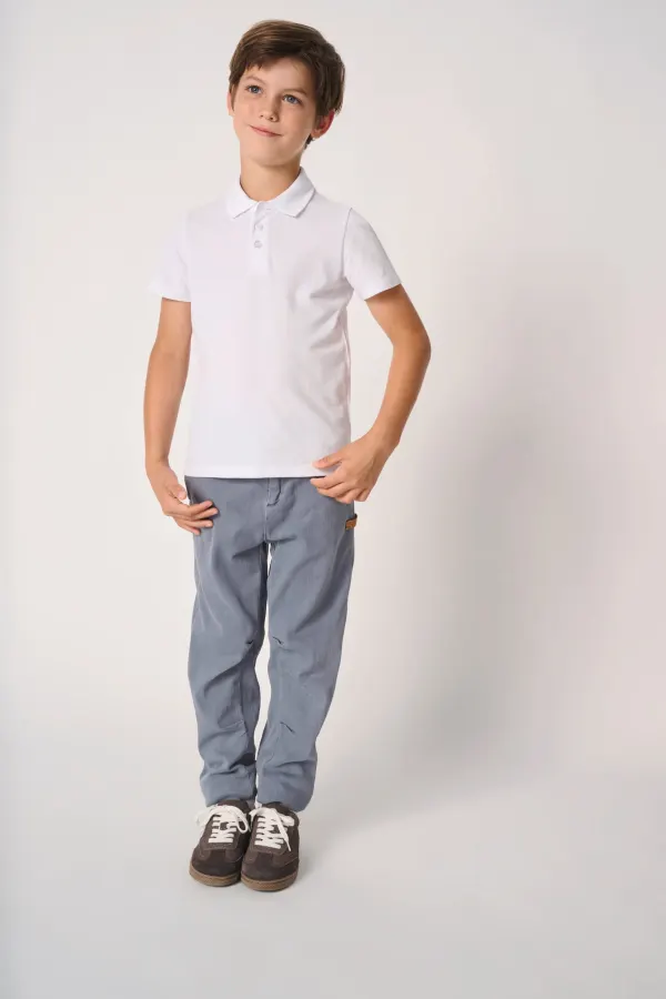 Polo piqué enfant porté — vue 4