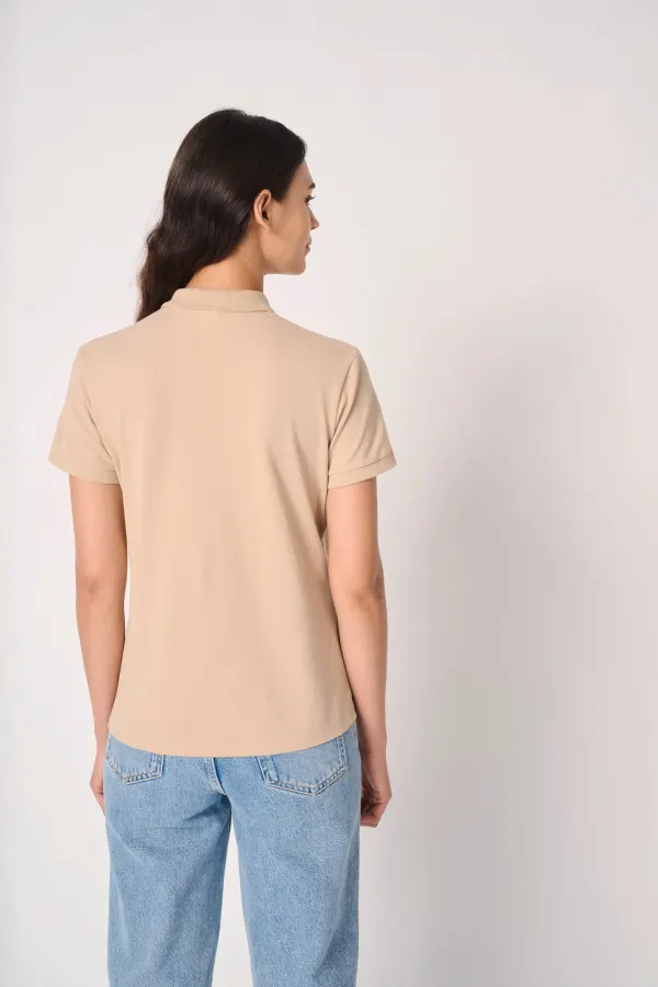Polo piqué femme porté — vue 1