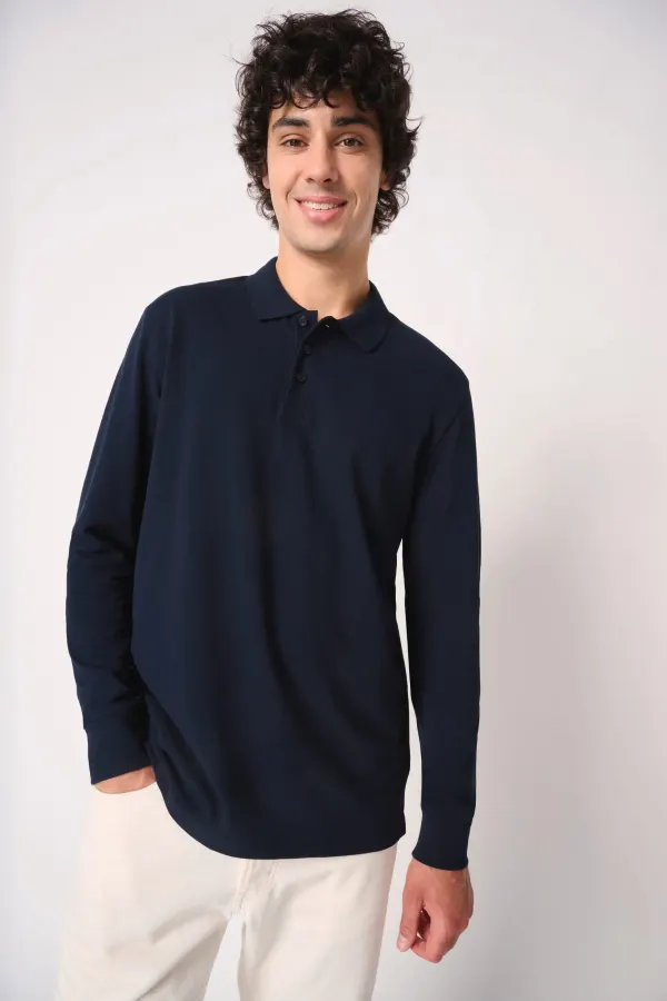 Polo piqué LSL homme porté — vue 2