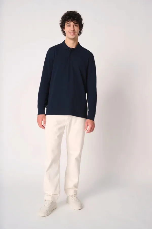 Polo piqué LSL homme porté — vue 3