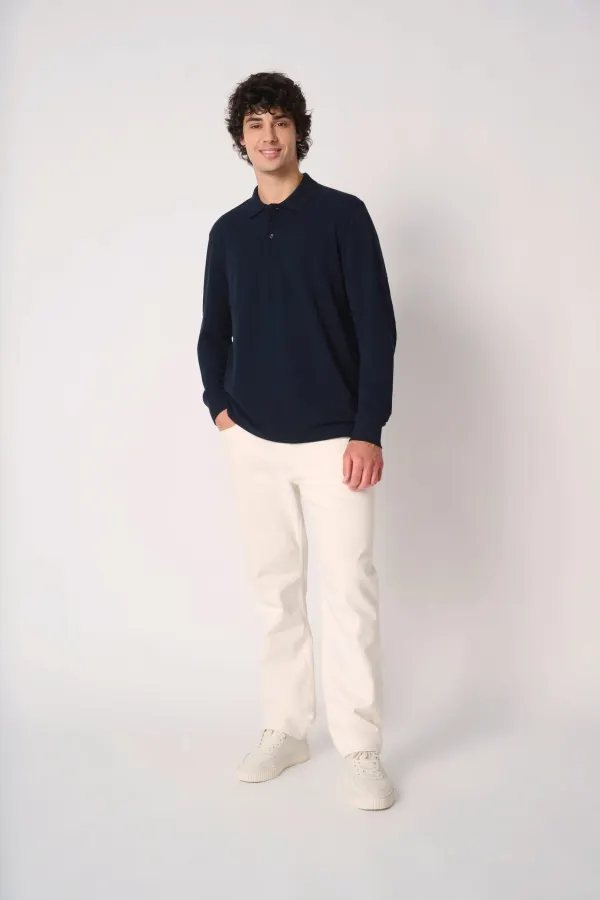 Polo piqué LSL homme porté — vue 4