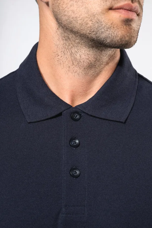 Polo piqué manches courtes bicolore homme porté — vue 4