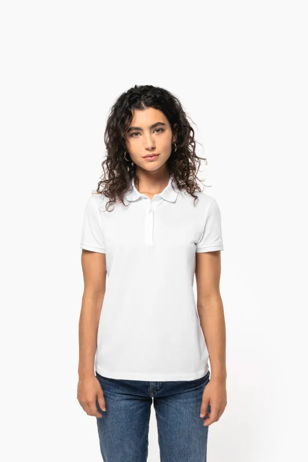 Polo piqué manches courtes femme (K291) porté — vue 3