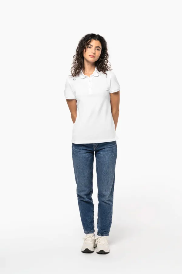 Polo piqué manches courtes femme (K291) porté — vue 4