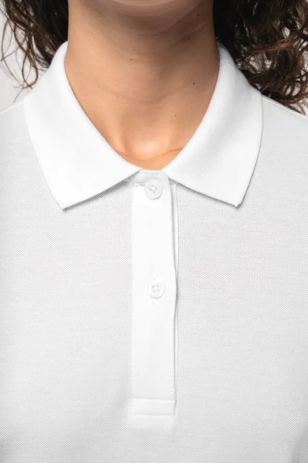 Polo piqué manches longues Bio180 femme porté — vue 2