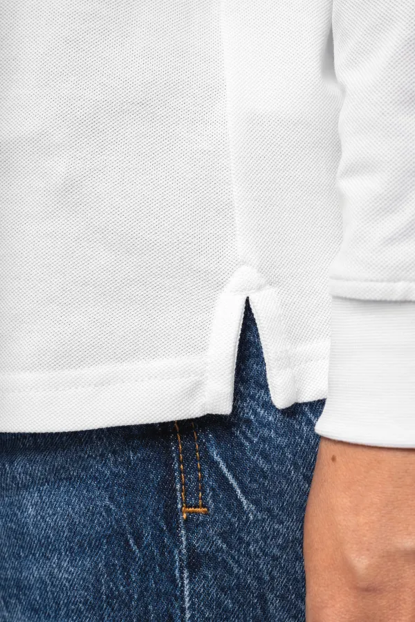 Polo piqué manches longues Bio180 femme porté — vue 3