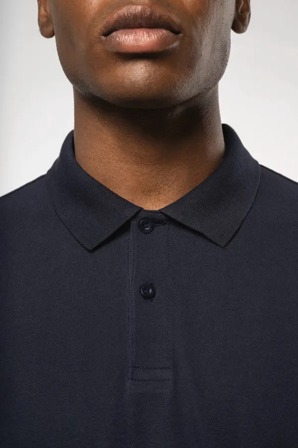 Polo piqué manches longues Bio180 homme porté — vue 2