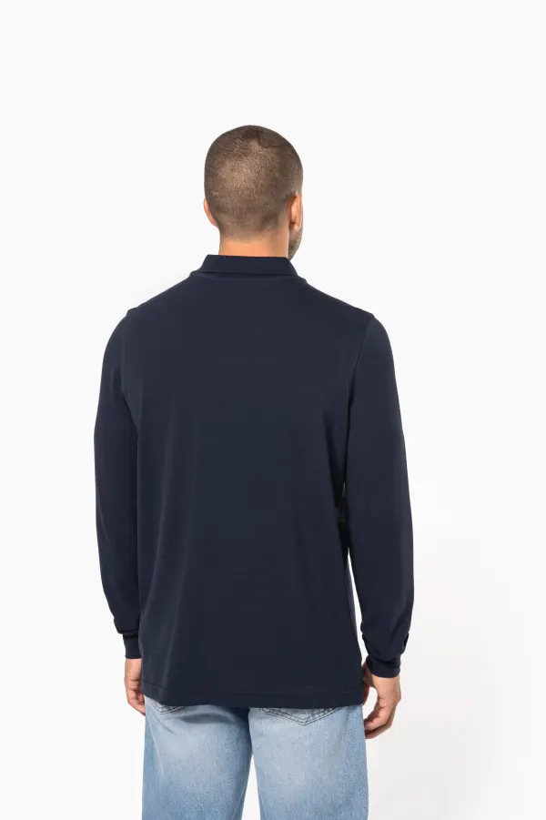 Polo piqué manches longues homme porté — vue 1