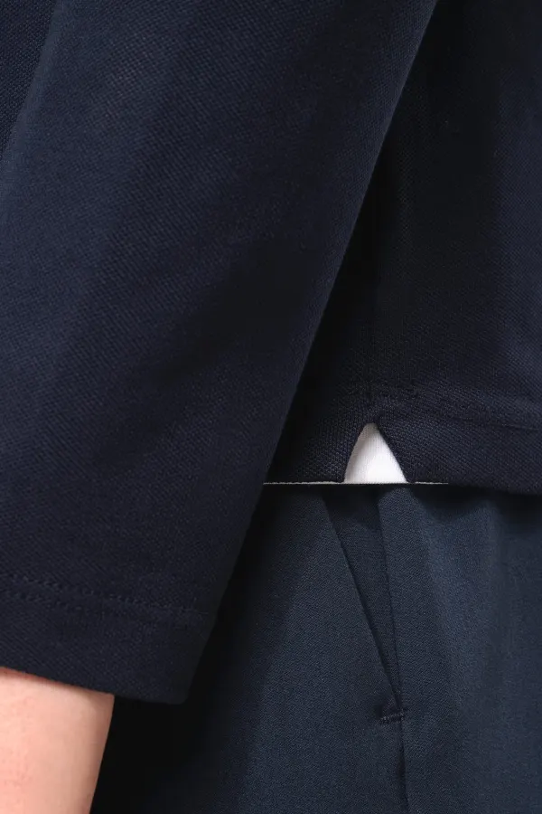 Polo Supima® manches longues femme porté — vue 4