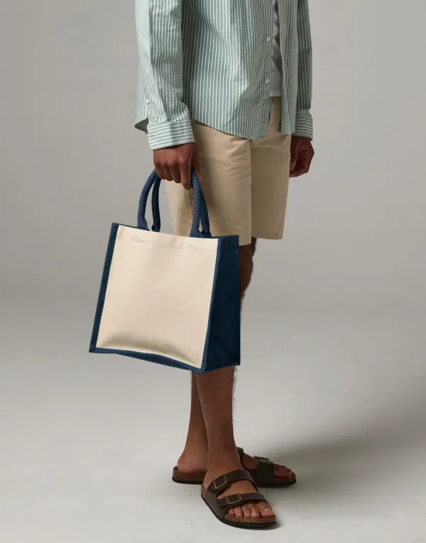 Printers' Midi Jute Bag porté — vue 1