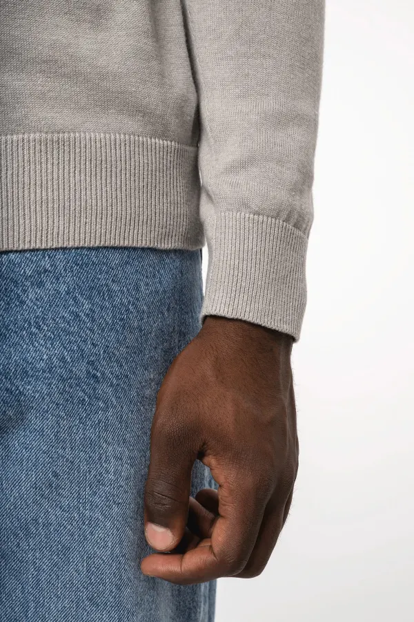 Pull 1/4 zip homme porté — vue 3
