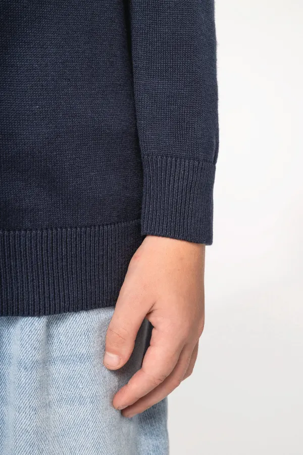 Pull col V enfant porté — vue 3