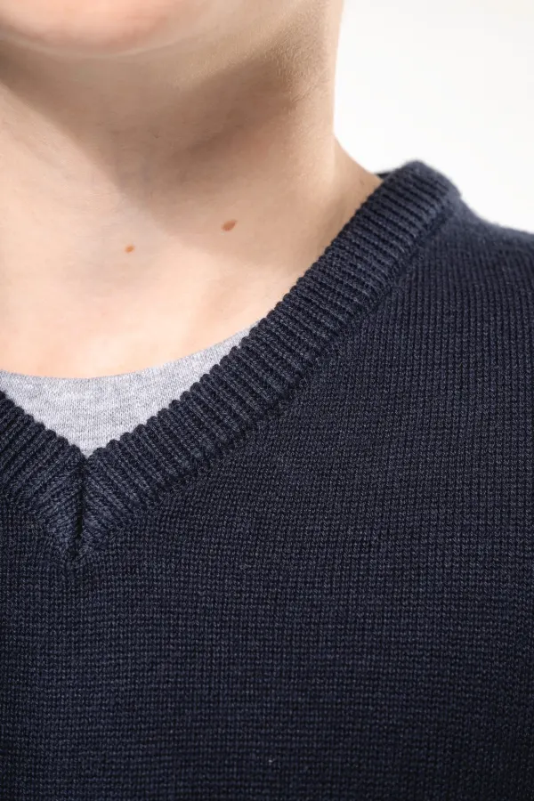 Pull col V enfant porté — vue 4