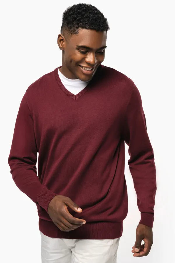 Pull col V homme (K965) porté — vue 2