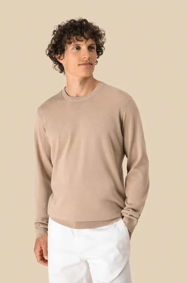 Pull écoresponsable à col rond homme porté — vue 2