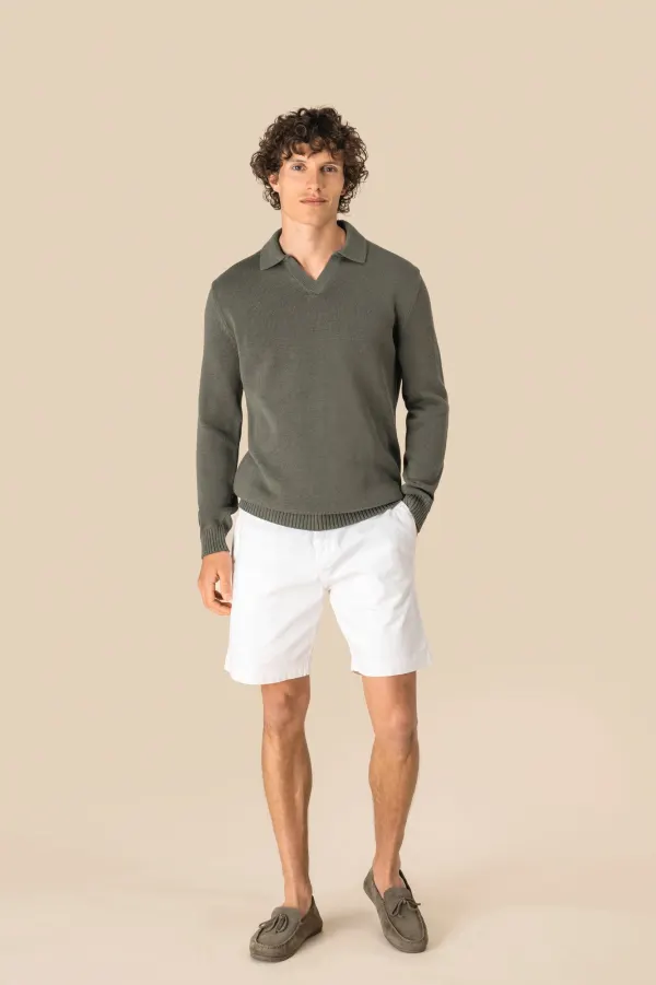 Pull homme à col polo porté — vue 1