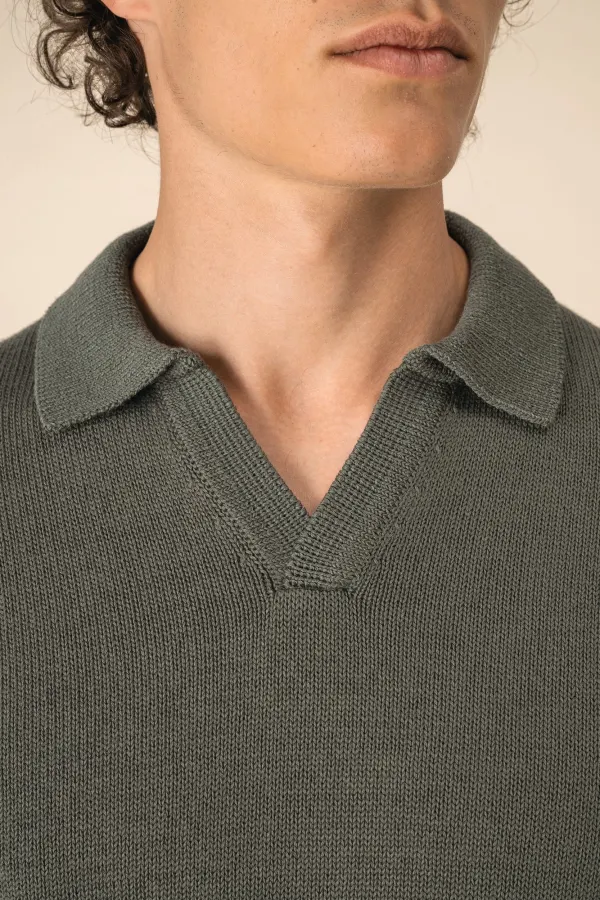 Pull homme à col polo porté — vue 4