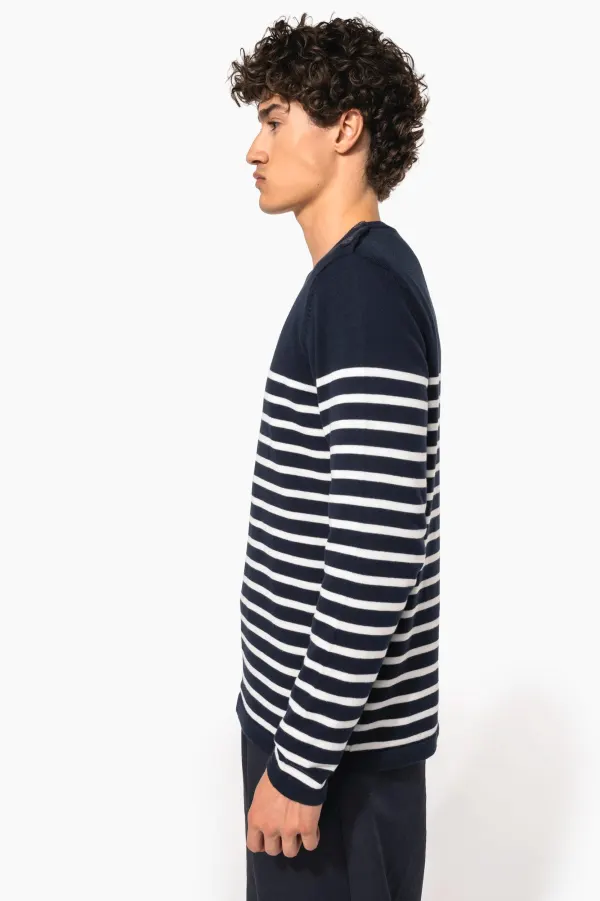 Pull marin homme porté — vue 2