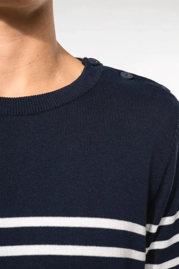 Pull marin homme porté — vue 3