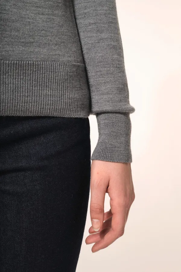 Pull Mérinos col roulé femme porté — vue 4