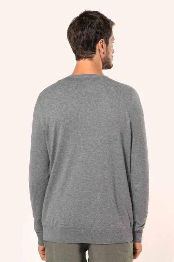 Pull Supima® col rond homme porté — vue 1