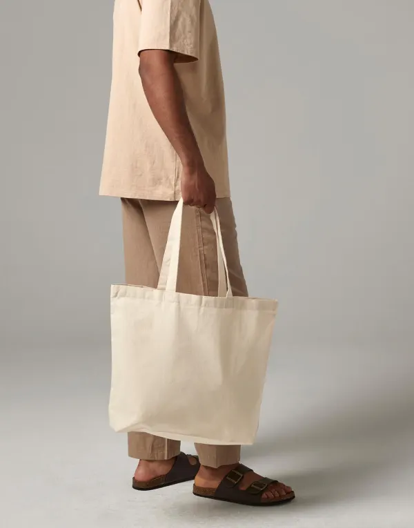Recycled Cotton Maxi Tote<P/> porté — vue 1
