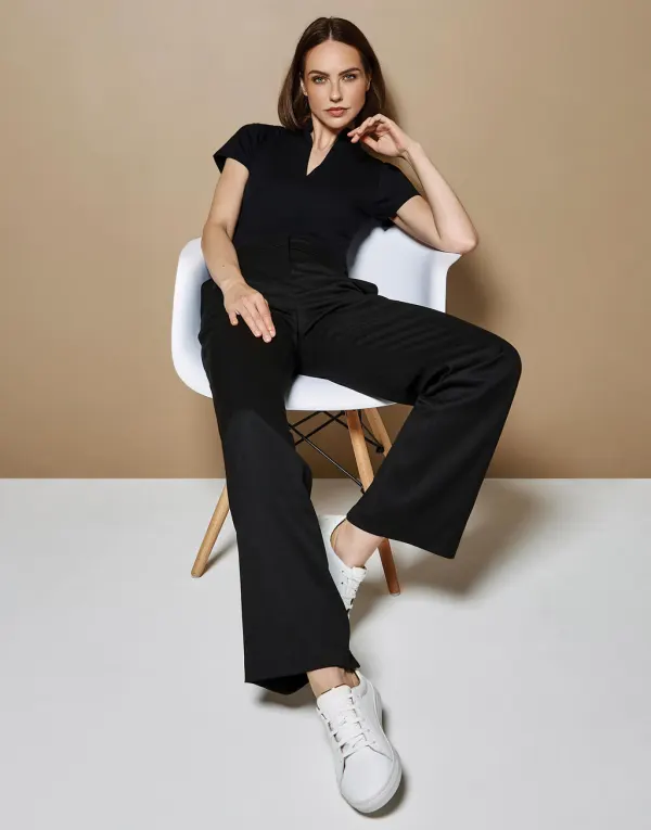 Regular Fit Mandarin Collar Top porté — vue 2