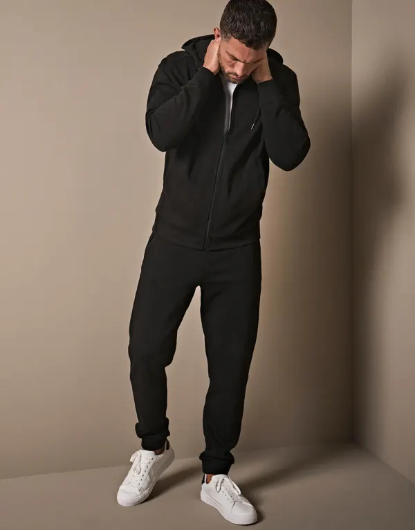 Ribbed Interlock Hooded Full Zip porté — vue 3