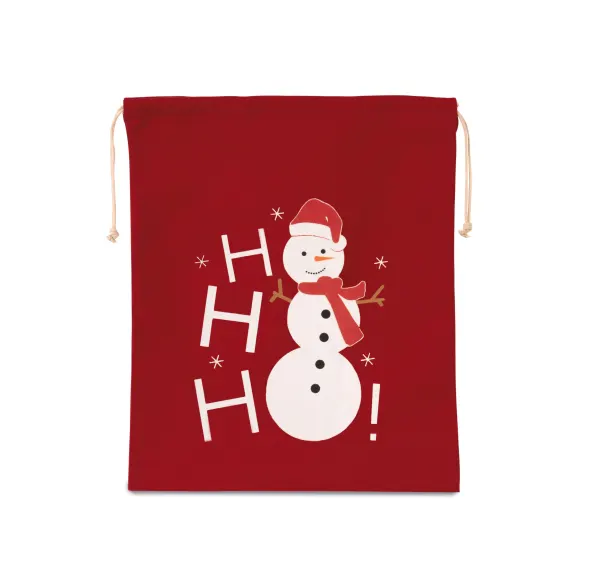 Sac coton à cordon motif bonhomme de neige porté — vue 1