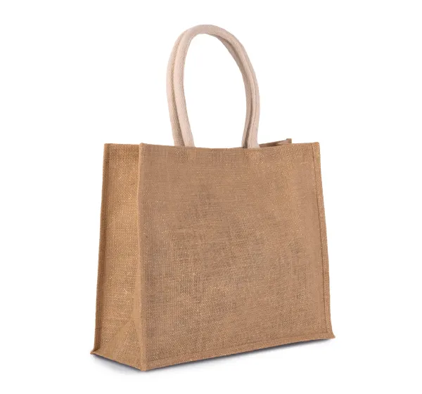 Sac de plage en jute porté — vue 1