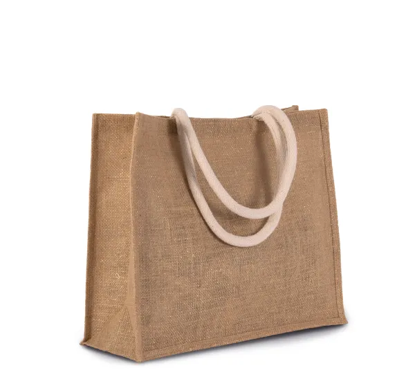 Sac de plage en jute porté — vue 2