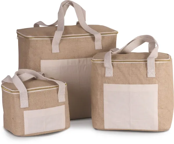 Sac isotherme en jute - petit modèle porté — vue 3