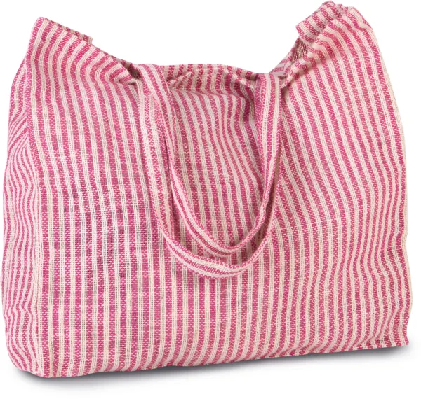 Sac shopping à rayures en juco porté — vue 1