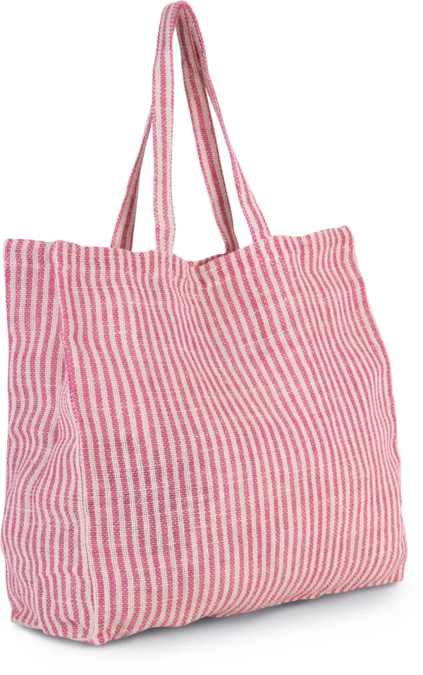 Sac shopping à rayures en juco porté — vue 3