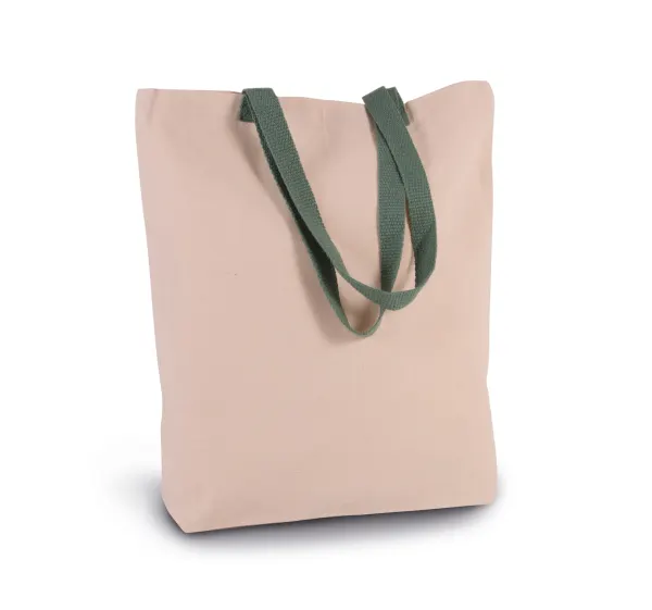 Sac shopping à soufflet avec poignées contrastées porté — vue 1