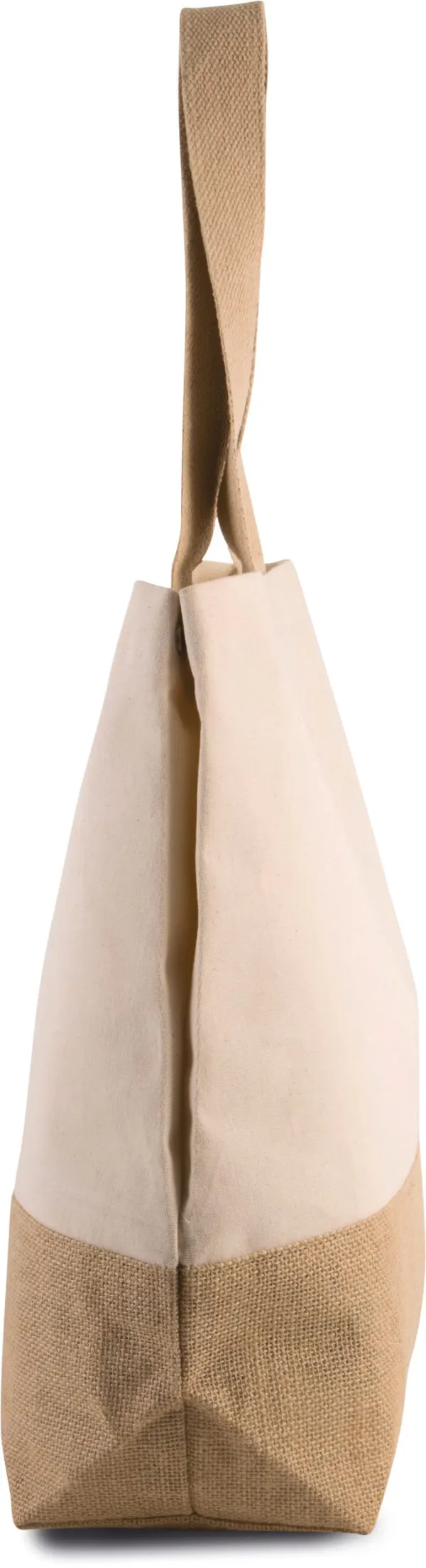 Sac shopping en toiles de coton et jute porté — vue 3