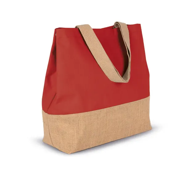 Sac shopping en toiles de coton et jute porté — vue 4
