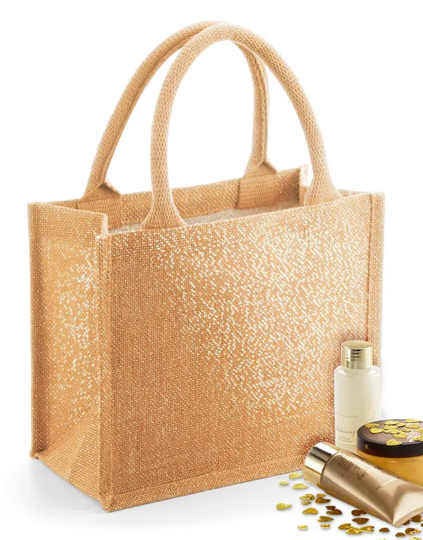 Shimmer Jute Mini Gift Bag porté — vue 2